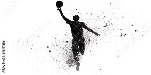 Basketball player jump stock illustration