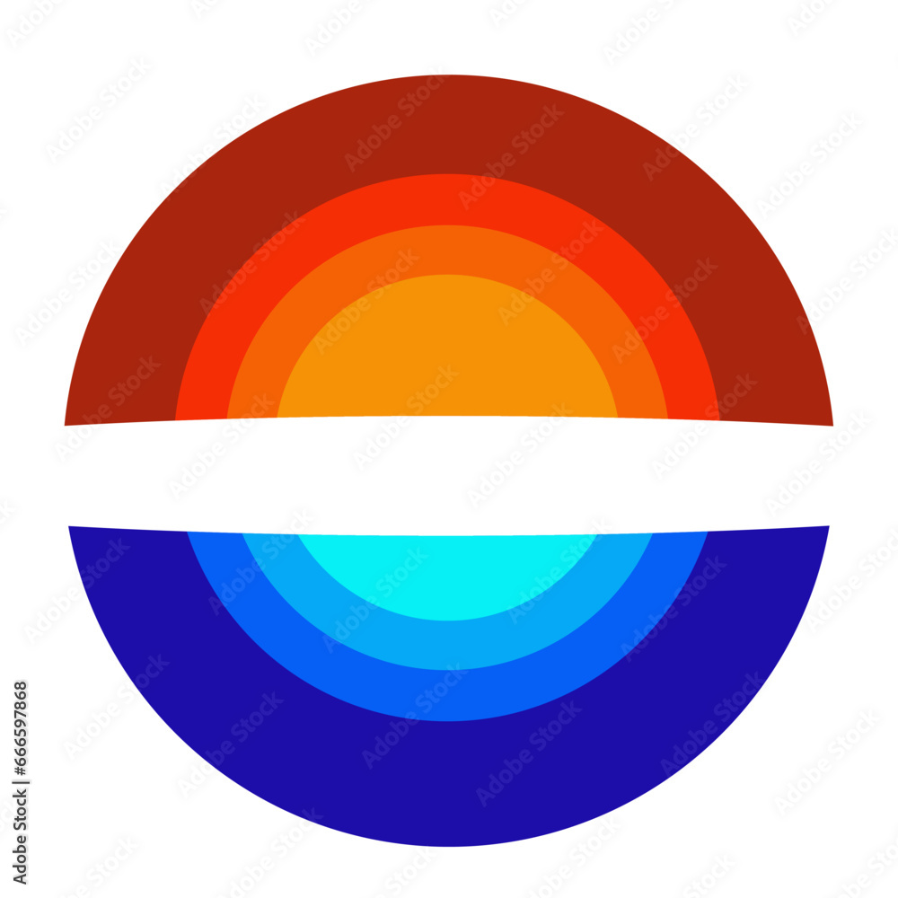 Obraz premium Circle nature, colored circles, semicircles, logo circles