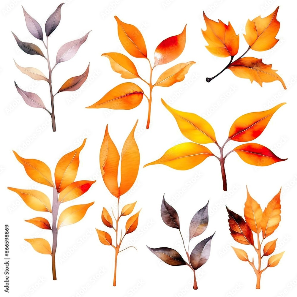 watercolor autumn leaves background watercolor autumn leaves background
