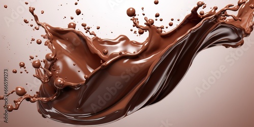 Chocolate splash isolated on background, liquid or splash