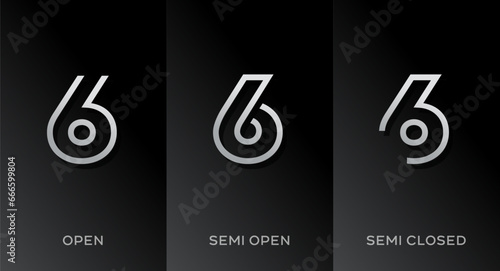 Set of number 6 logo icon design template elements
