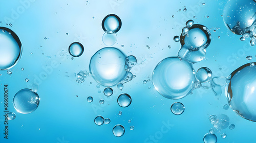 air bubbles in water  blue background  abstract photography Generated Ai
