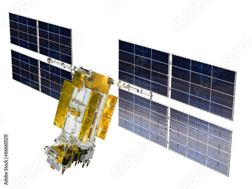 Navigation space satellite isolated on transparency background, PNG format