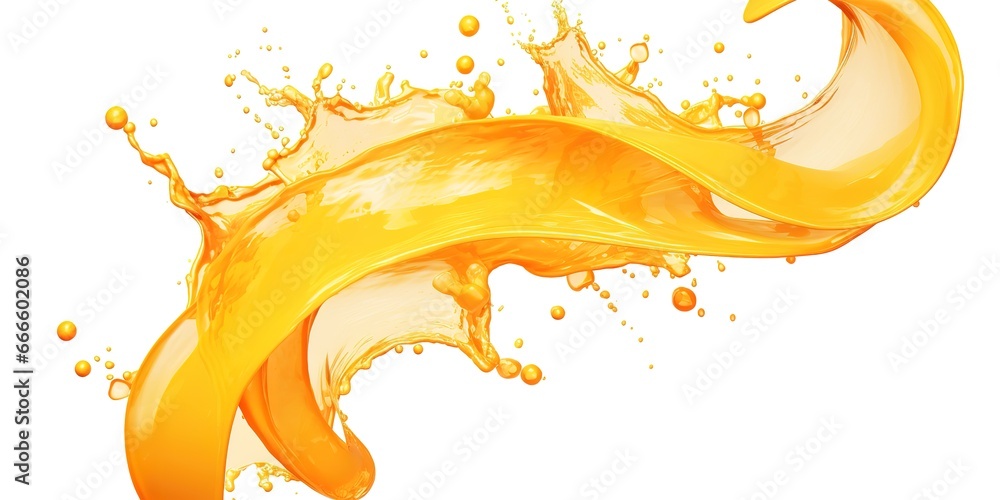 Fototapeta premium Fresh orange juice splashes on a white background