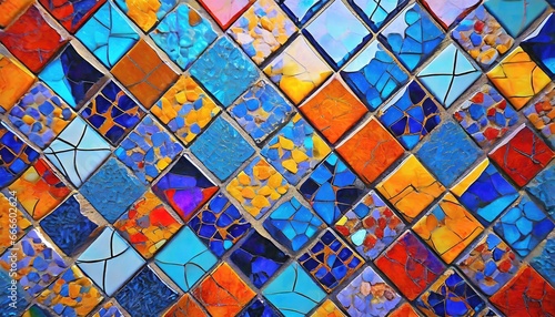 Vibrant Glass Mosaic Tile Texture - Ideal for Decor and Artwork