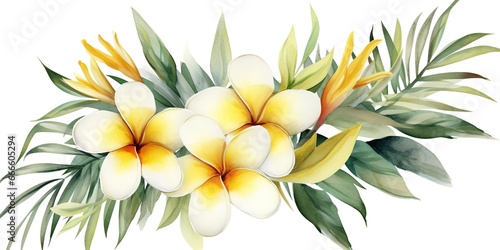 watercolor frame wreath design. bouquet flower design. white background.