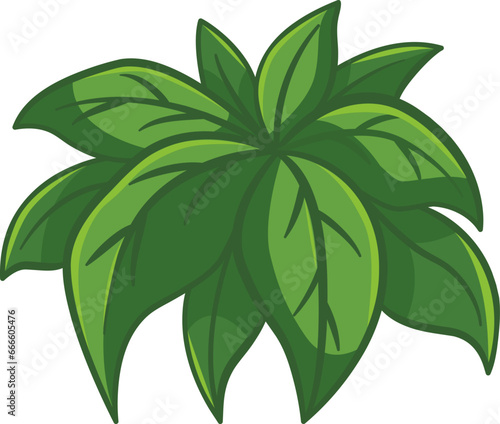 Green Bush. Vector Illustration Plants