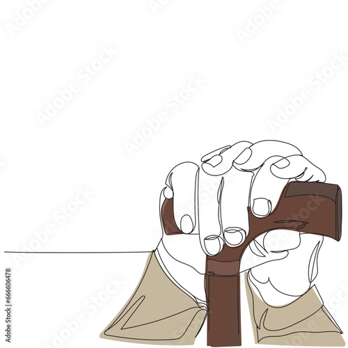 Close up on hands of unknown old Caucasian man pensioner senior holding cane walking stick while sitting and waiting - International old persons day awareness of old people struggles October 1st. Weak