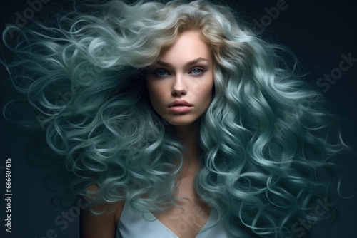 Wallpaper Mural Photo of a beautiful woman with long wavy hair. Beauty, style and fashion concept Torontodigital.ca