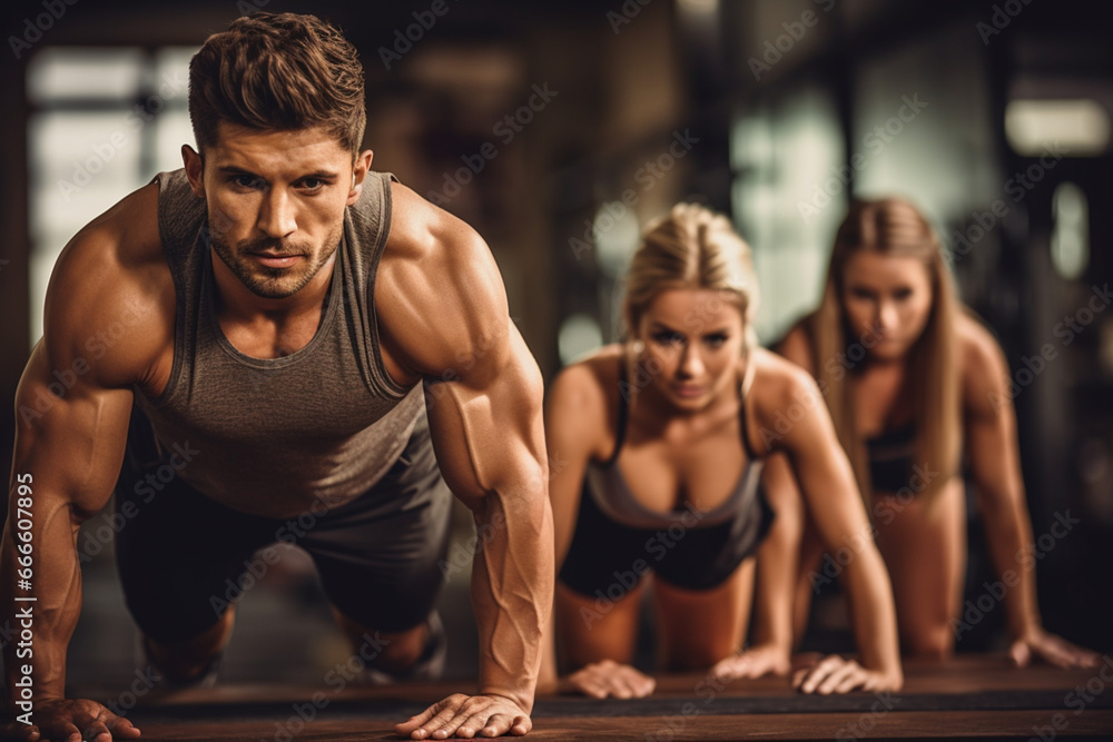 Strong and healthy people working out Strong and healthy people working out