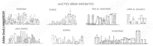line art vector of dubai skylines.. Explore dubai