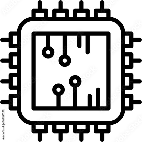 Vector Icon Processor, CPU, Chip, Digital, Electronics, Iot