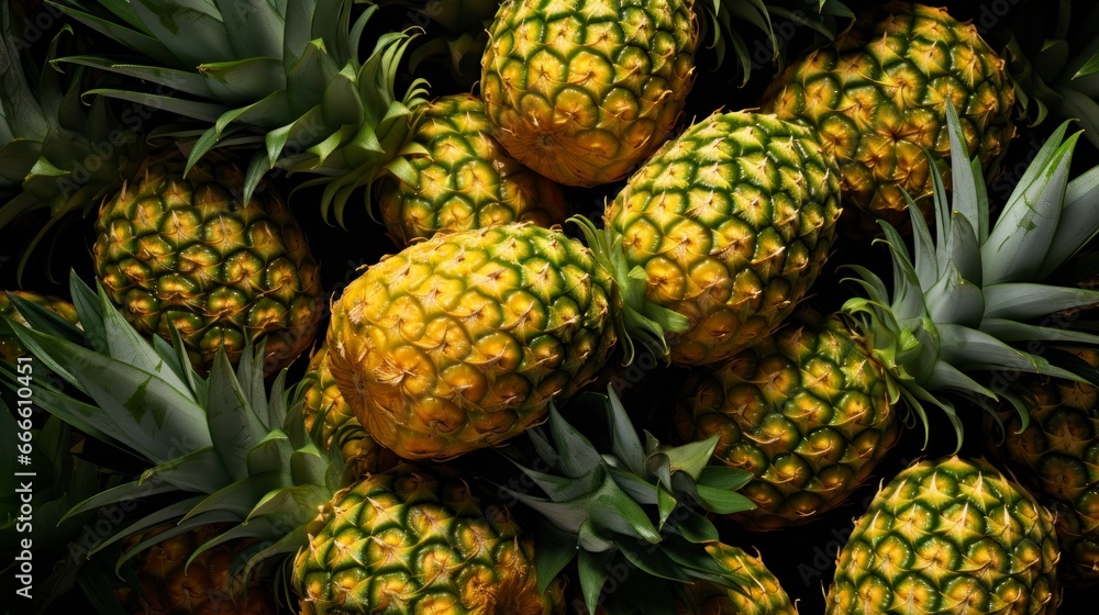 Background full of pineapples occupying the whole picture Background full of pineapples occupying the whole picture