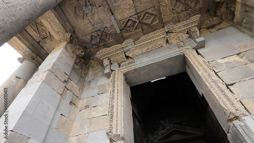 The ceiling of Garni Temple in Armenia. photo