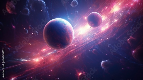 Fantasy cosmic background with planets