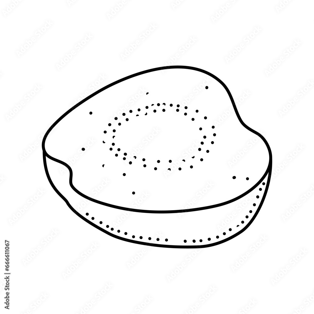 Linear Guava. Hand drawn Guava fruits isolated on white background. doodle style design for coloring book.