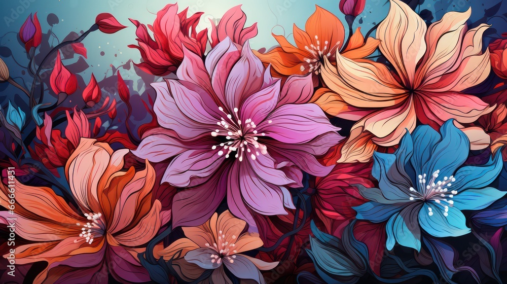3D flowers background 3D flowers background