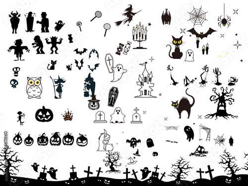 halloween illustrations collection. halloween holiday.