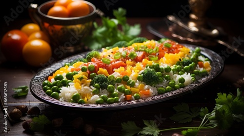 rice with vegetables ai generated