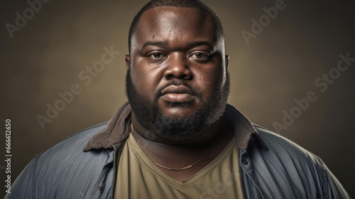 Portrait of a Plus-size 36-year-old man from South Africa   looking at the viewer