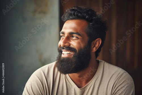Smiling South Asian Bearded Male photo