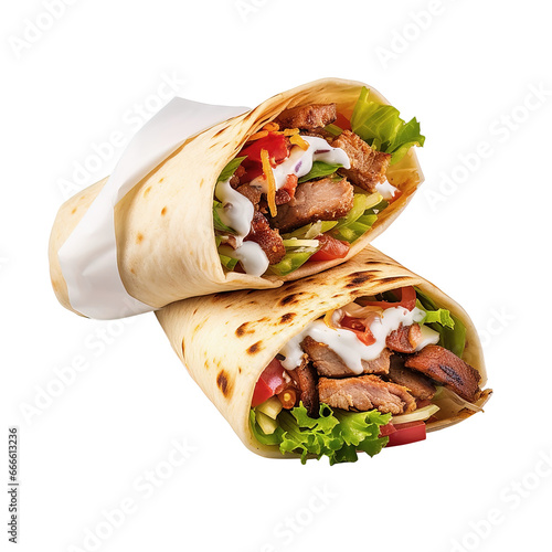 tortilla wrap with chicken and vegetables