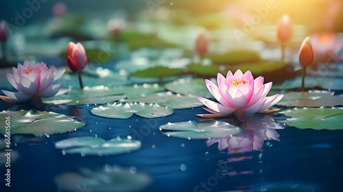 lotus in a pond amazing photography