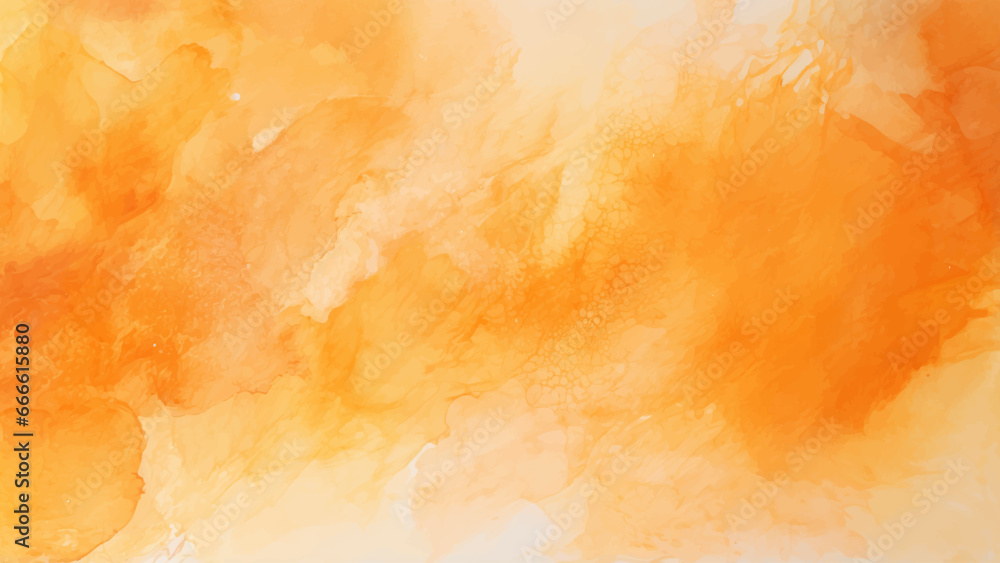 Abstract orange watercolor background. Orange water color splash texture. Grunge watercolour illustration - obrazy, fototapety, plakaty 
