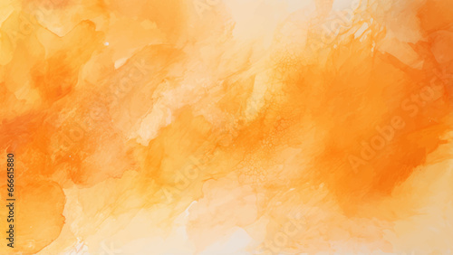 Abstract orange watercolor background. Orange water color splash texture. Grunge watercolour illustration © AminaDesign