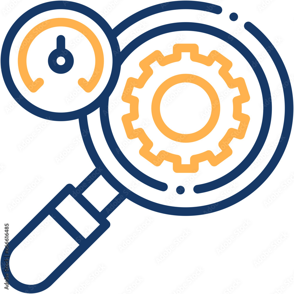 Vector Icon Reviewing, Solutions, Reviewing, Gear, Testing, Magnifying Glass Vector Icon Reviewing, Solutions, Reviewing, Gear, Testing, Magnifying Glass