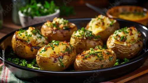 backed potatoes with rosemary ai generated