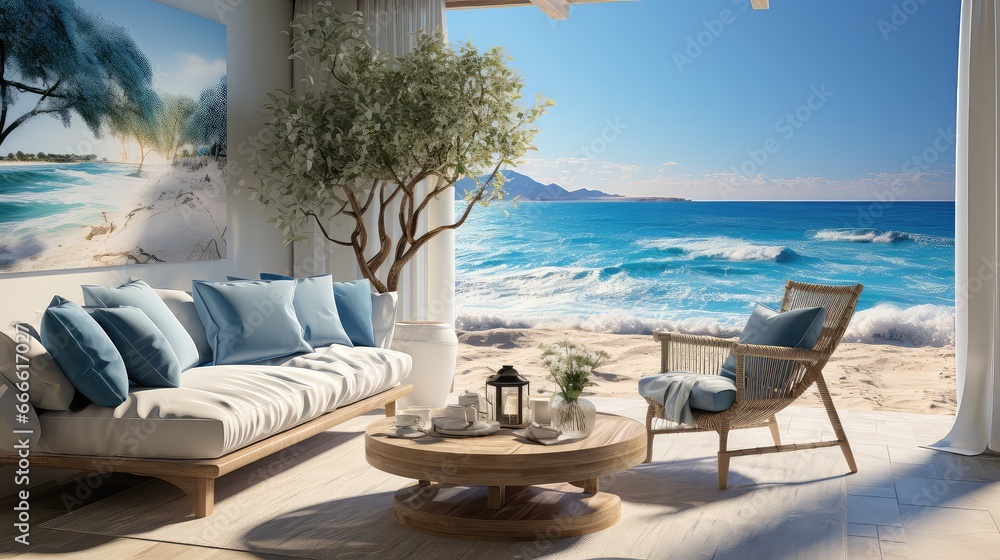 Beautiful view of Penthouse Apartment Room Windows With Ocean Views