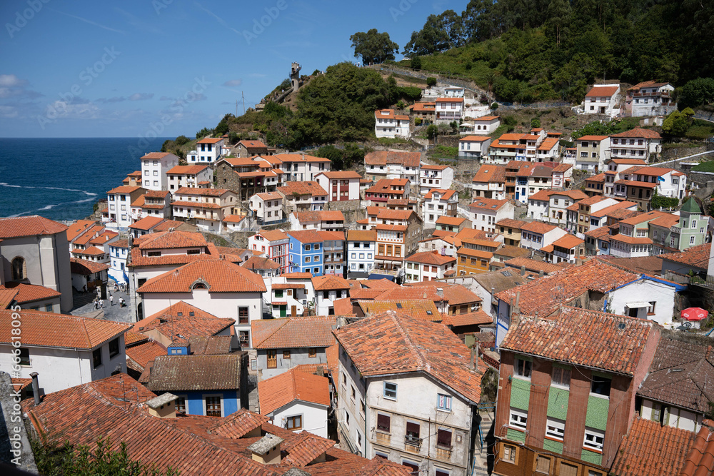 Cudillero town in asturias views from top