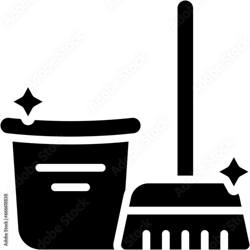 Vector Icon Cleaning, Clean, Mop, Bucket, House Cleaning, hygiene