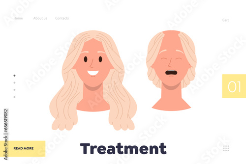 Landing page template for online medical service advertising treatment method of female alopecia