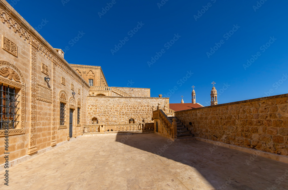 Mor Gabriel Monastery in Midyat, Mardin. Turkey. Mor Gabriel Monastery is the oldest surviving Syriac Orthodox monastery in the world.