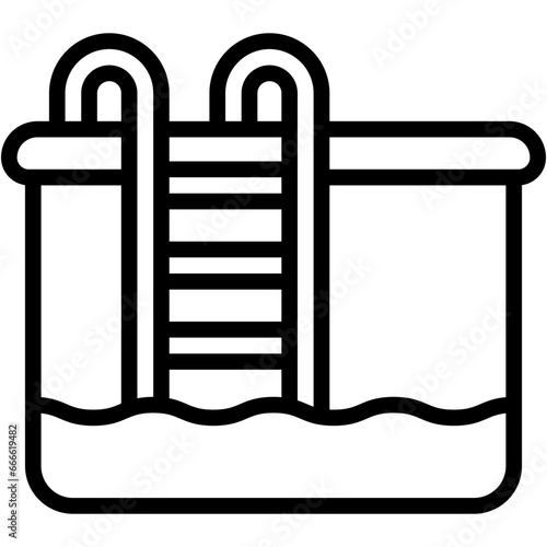 Vector Icon Swimming Pool, Pool, Swimming, Ladder, Water, hot pool