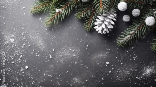 Wallpaper Mural Christmas composition with snow and spruce branches space for text Torontodigital.ca