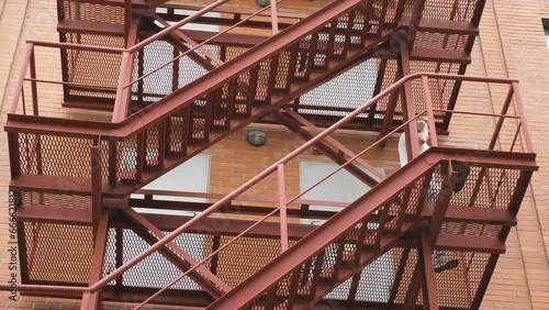 Wallpaper Mural Hurry young businessman running down on stair late for work. Manager hastily climbing down staircase being going to office. Entrepreneur with briefcase going to job. Concept of morning commute Torontodigital.ca