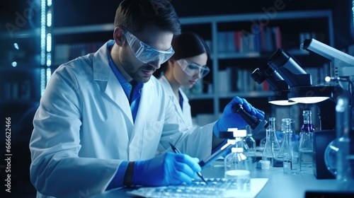 Scientists working in the laboratory