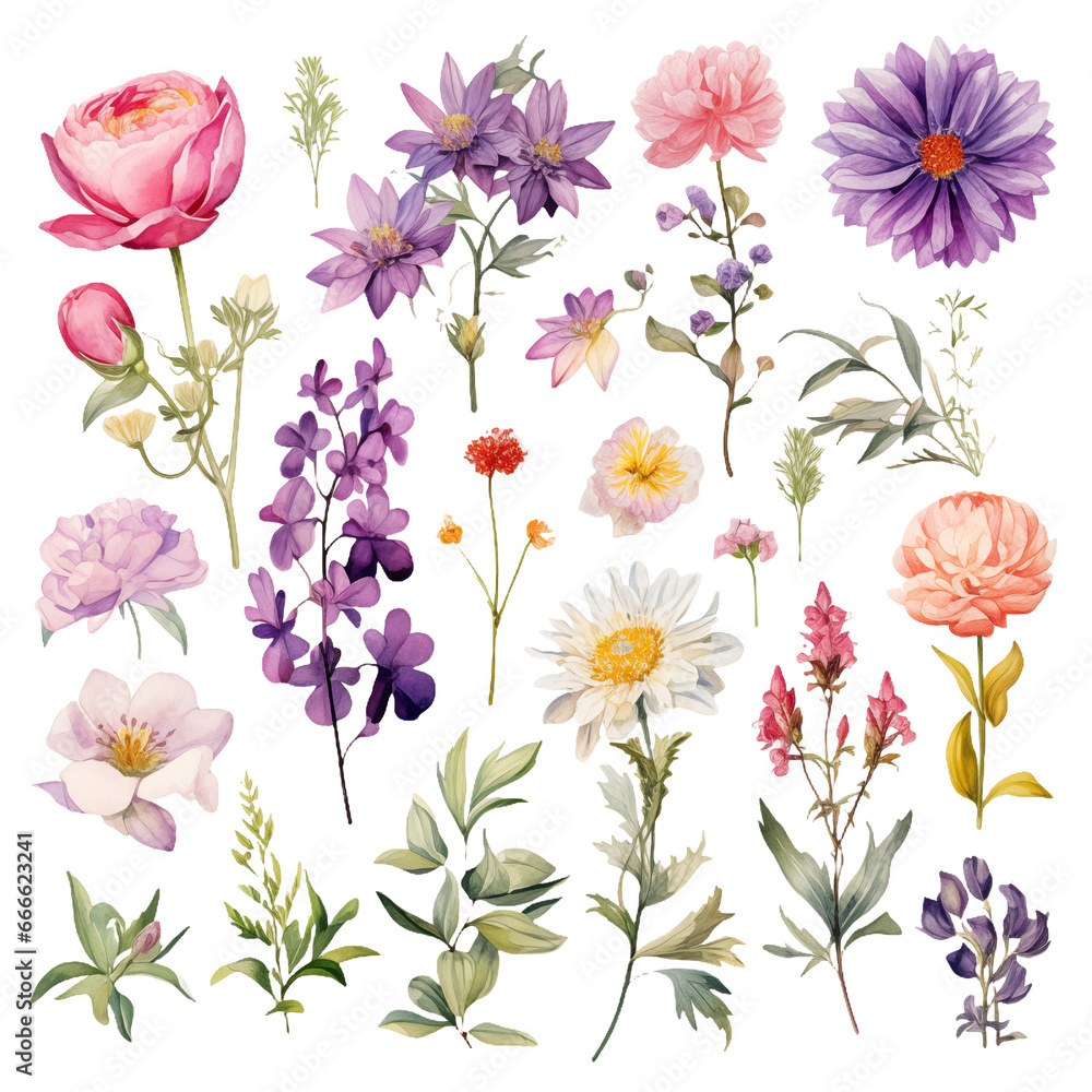 Delicate Floral Watercolor Set