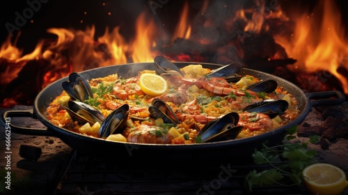 Delicious Spanish seafood p...