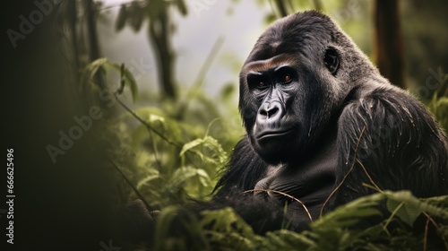 Gorilla in the forest of Mg...