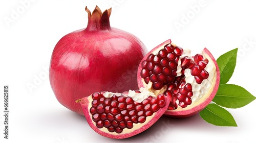 Cut pomegranate isolated on...