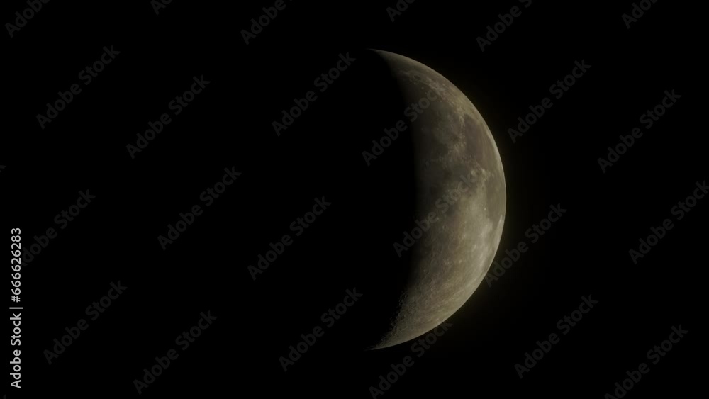 High resolution time lapse video, the phases of the moon from new moon to full moon. 4K render High resolution time lapse video, the phases of the moon from new moon to full moon. 4K render