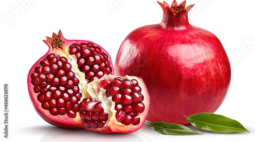 Cut pomegranate isolated on...