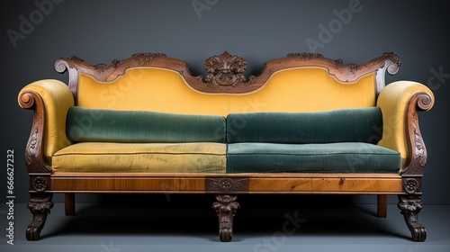 Fully restored antique Biedermeier style sofa showcased in a single photo