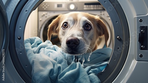 Dog s face appeared in wash...