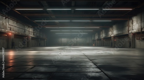 Empty interior of warehouse
