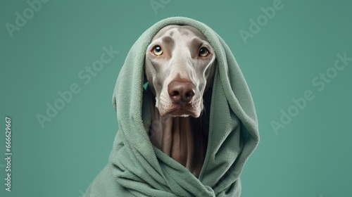 Dog grooming with freshly b...